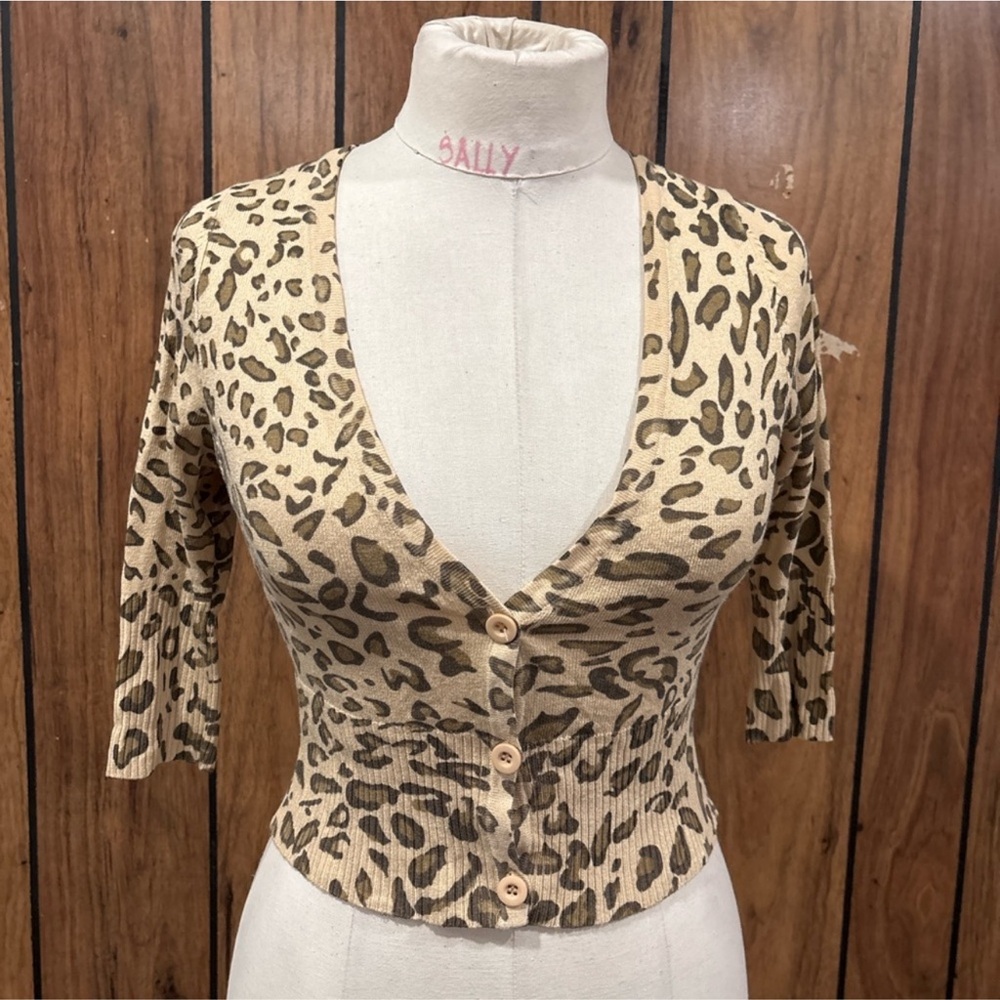 Leopard Print Cardigan Sweater